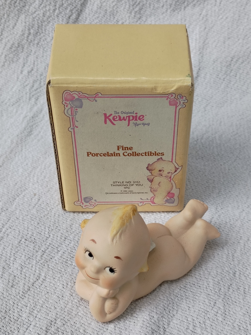 Vintage Bisque 3" Kewpie Figurine with Box and Packaging